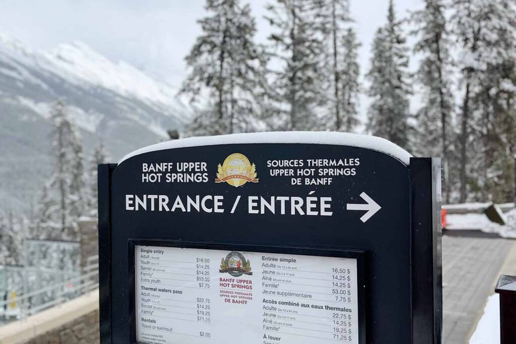 Banff Hot Springs Prices