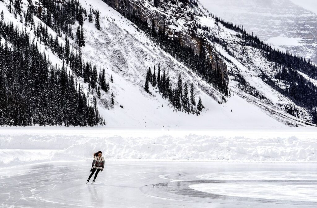 Ice Skating at Lake Louise