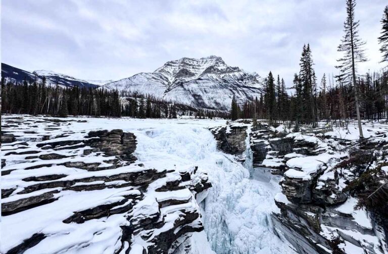 Athabasca falls frozen time, Jasper