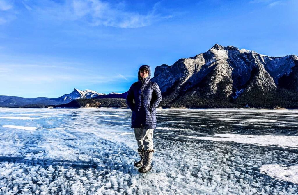 Girl on Abraham lake